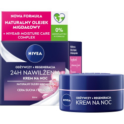 Nivea 24H Nawilżenia + Regeneracja Odżywczy Krem na noc do cery suchej i wrażliwej 50ml