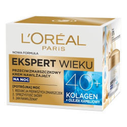 Loreal Ekspert Wieku 40+ Przeciwzmarszczkowy Krem nawilżający na noc 50ml