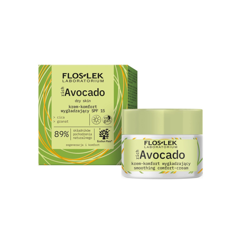 FLOSLEK richAvocado Krem-komfort wygładzający SPF15 na dzień - skóra sucha 50ml FLOSLEK richAvocado Krem-komfort wygładzający SPF15 na dzień - skóra sucha 50ml