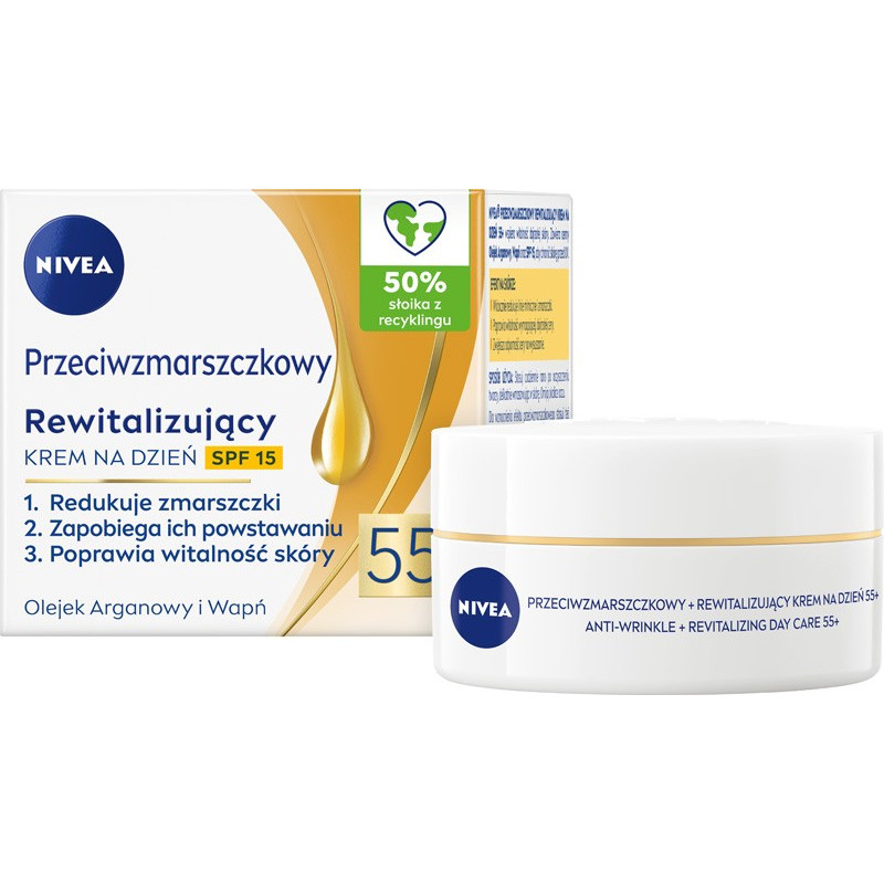 NIVEA 55+ Rewitalizujący krem przeciwzmarszczkowy na dzień 50 ml