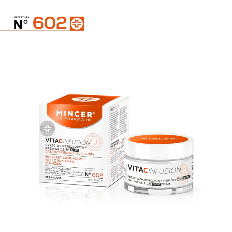 Mincer Pharma Vita C Infusion Krem przeciwzmarszczkowy na dzień i noc nr 602 50ml Mincer Pharma Vita C Infusion Krem przeciwzmarszczkowy na dzień i noc nr 602 50ml
