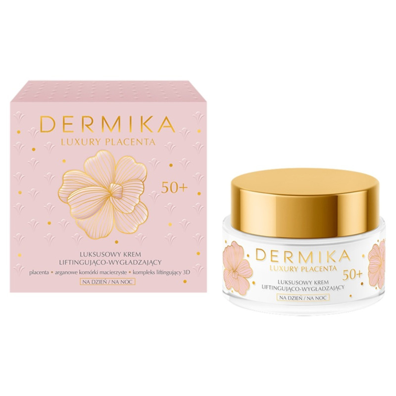 Dermika Luxury Placenta 50+ Luksusowy Krem liftingująco - wygładzający na dzień i noc  50ml