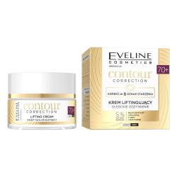 EVELINE Contour Correction 70+ Krem liftingujący - Głębokie Odżywienie na dzień i noc 50ml