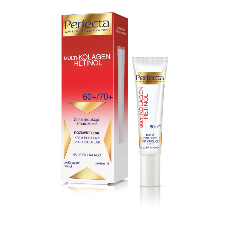 Perfecta Multi-Kolagen Retinol 60+/70+ Krem redukujący zmarszczki i rozświetlający pod oczy i na powieki  15ml