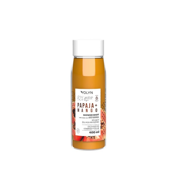 YOLYN Shower Shot Myjący Żel pod prysznic Papaja + Mango 400ml YOLYN Shower Shot Myjący Żel pod prysznic Papaja + Mango 400ml