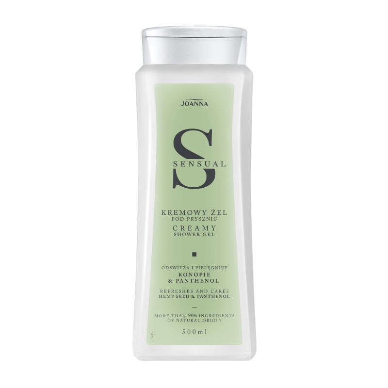 JOANNA Sensual Kremowy Żel pod prysznic - Konopie & Panthenol 500ml JOANNA Sensual Kremowy Żel pod prysznic - Konopie & Panthenol 500ml