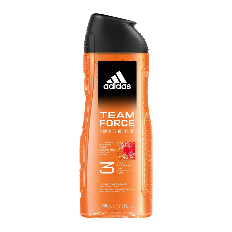 Adidas Team Force Żel do mycia 3w1 dla mężczyzn 400ml Adidas Team Force Żel do mycia 3w1 dla mężczyzn 400ml