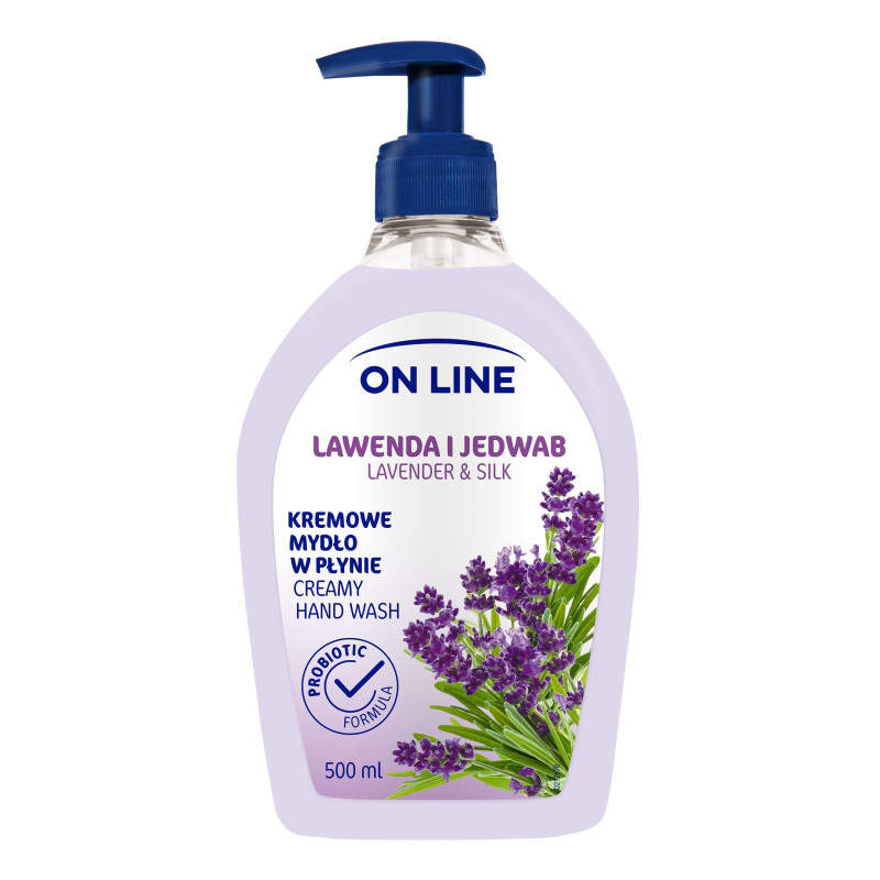 On Line Mydło kremowe w dozowniku Lawenda i Jedwab 500ml On Line Mydło kremowe w dozowniku Lawenda i Jedwab 500ml