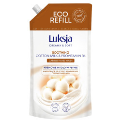 Luksja Creamy & Soft Łagodzące Kremowe Mydło w płynie Mleczko Bawełniane i Prowitamina B5 900ml - zapas