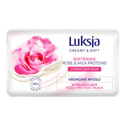 Luksja Creamy & Soft Wygładzające Kremowe Mydło w kostce Róża & Proteiny Mleka 90g