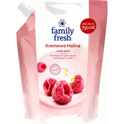 Family Fresh Nawilżające Mydło do rąk Kremowa Malina 750ml - zapas