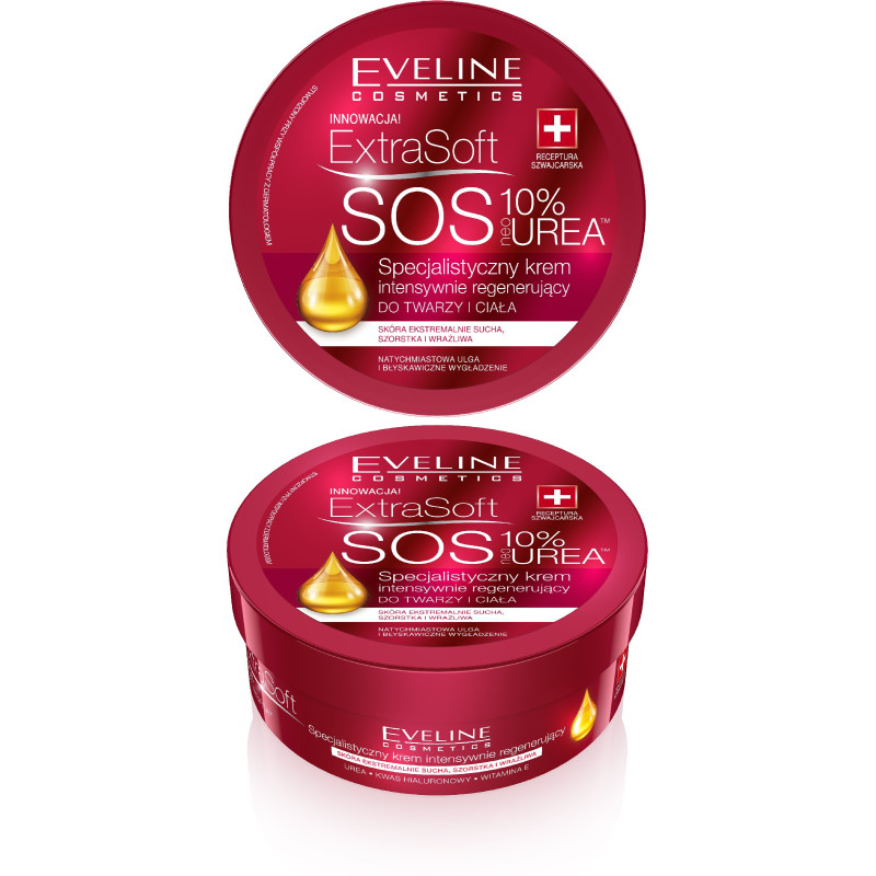 Eveline Extra Soft  SOS 10% Urea Krem intensywnie regenerujący do twarzy i ciała  175ml