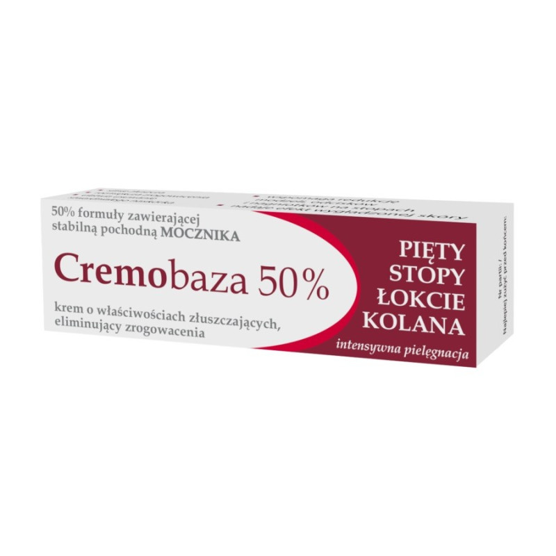 CREMOBAZA 50% Krem z mocznikiem złuszczający do pięt,stóp,łokci i kolan - skóra  zrogowaciała 30g