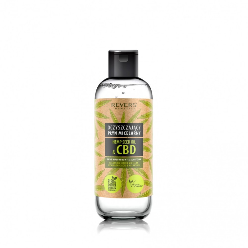 REVERS Hemp Seed Oil&CBD Oczyszczający Płyn micelarny z olejem konopnym 500ml