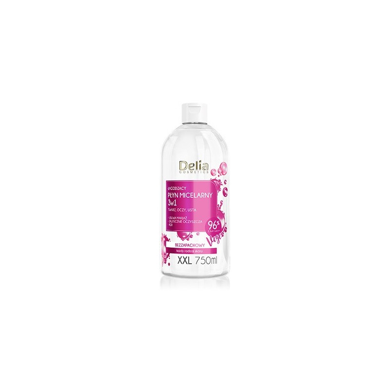 DELIA COSMETICS Łagodzący Płyn micelarny 3w1 XXL 750ml