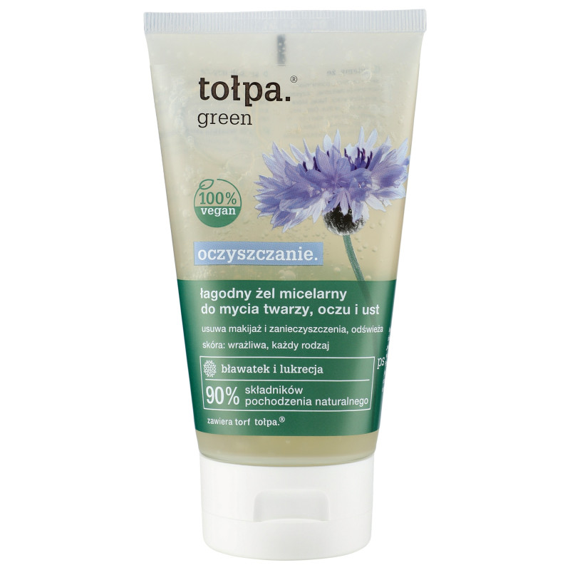 TOŁPA Green Oczyszczanie Żel micelarny do mycia twarzy, oczu i ust łagodny 150 ml TOŁPA Green Oczyszczanie Żel micelarny do mycia twarzy, oczu i ust łagodny 150 ml