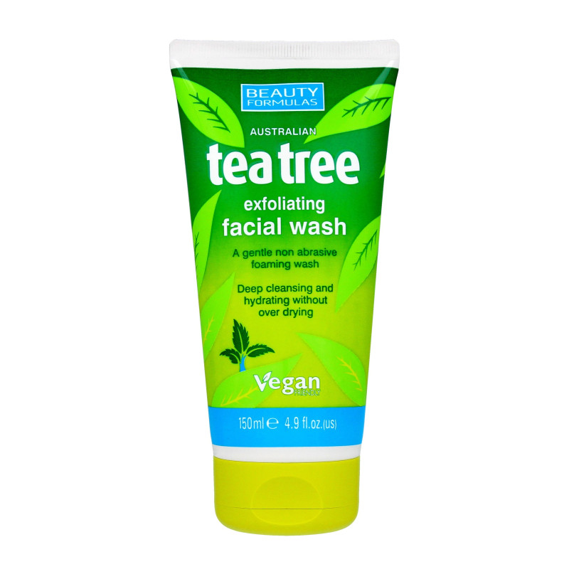 Beauty Formulas Tea Tree Żel złuszczający do mycia twarzy  150ml