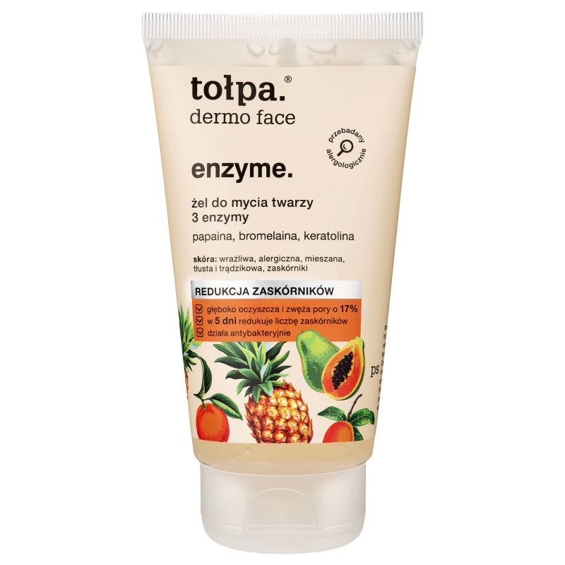 TOŁPA Dermo Face Enzyme Żel do mycia twarzy 3 Enzymy - redukcja zaskórników 150 ml