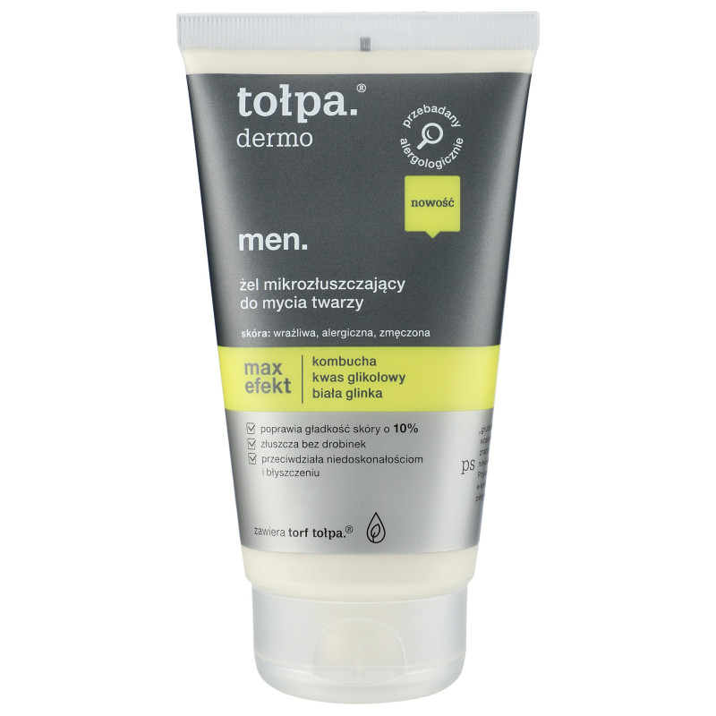 TOŁPA Dermo Men Żel do mycia twarzy mikrozłuszczający Max efekt 150 ml TOŁPA Dermo Men Żel do mycia twarzy mikrozłuszczający Max efekt 150 ml