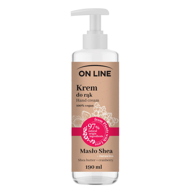On Line From Plants With Love Krem do rąk Masło Shea i Żurawina 190ml On Line From Plants With Love Krem do rąk Masło Shea i Żurawina 190ml
