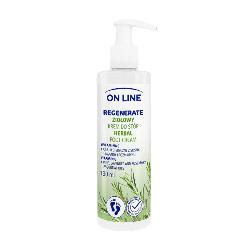 On Line Ziołowy Krem do stóp Regenerate 190ml On Line Ziołowy Krem do stóp Regenerate 190ml