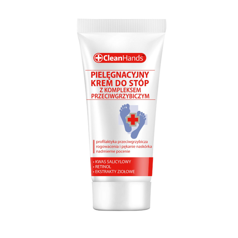 CLEAN HANDS Krem do stóp z kompleksem przeciwgrzybicznym 30 ml CLEAN HANDS Krem do stóp z kompleksem przeciwgrzybicznym 30 ml