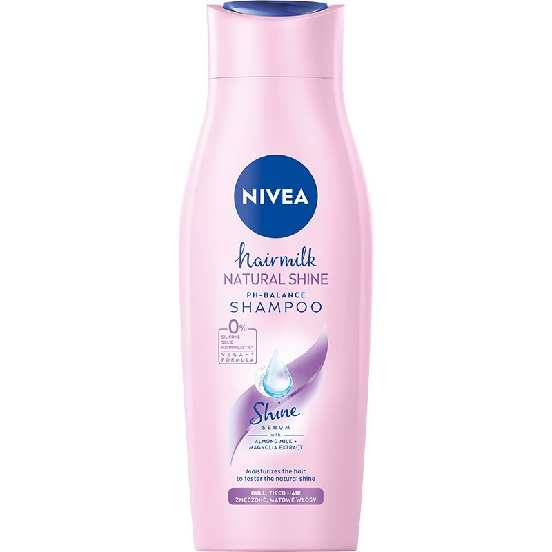 NIVEA Hair Milk Szampon do włosów matowych i zmęczonych - Natural Shine 400ml