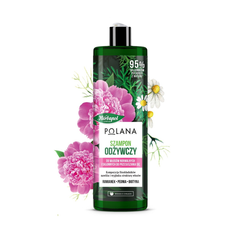 HERBAPOL Polana Szampon odżywczy do włosów - Rumianek & Peonia & Biotyna 400ml