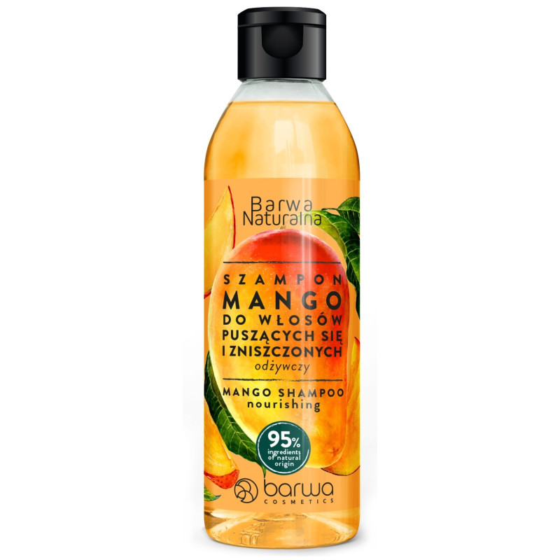 BARWA COSMETICS Barwa Naturalna Szampon do włosów puszących się i zniszczonych Mango - odżywczy 300ml