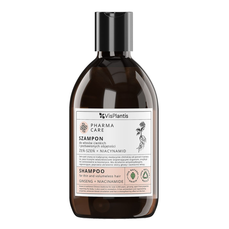 PHARMA CARE Szampon do włosów cienkich i pozbawionych objętości Żeń-szeń + Niacynamid 500 ml PHARMA CARE Szampon do włosów cienkich i pozbawionych objętości Żeń-szeń + Niacynamid 500 ml