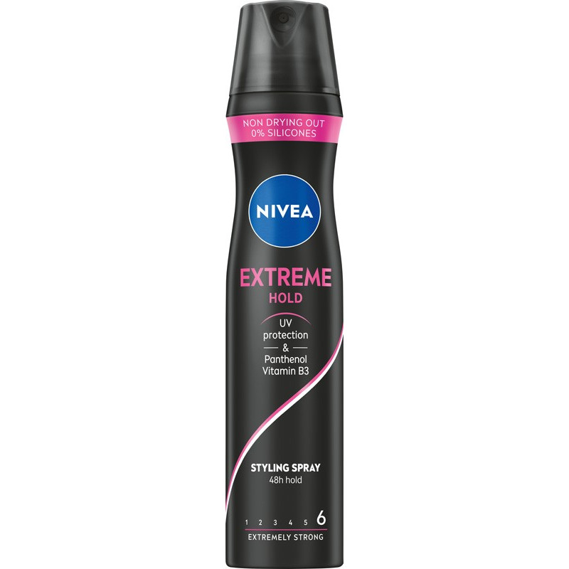 NIVEA Styling Lakier do włosów Extreme Hold - ekstremalnie mocny (poziom 6) 250ml NIVEA Styling Lakier do włosów Extreme Hold - ekstremalnie mocny (poziom 6) 250ml