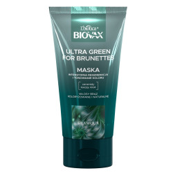 L'BIOTICA Biovax Glamour Maska Ultra Green For Brunettes - do włosów brązowych(naturalnych i farbowanych) 150ml