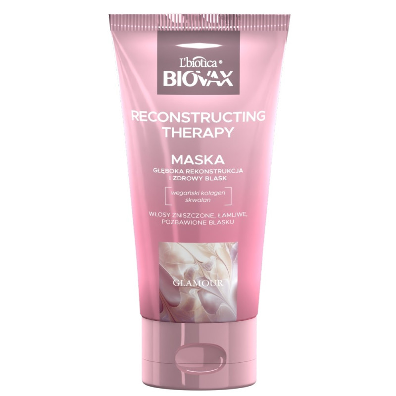 L'BIOTICA Biovax Glamour Maska Reconstructing Therapy - do włosów zniszczonych,łamliwych i pozbawionych blasku 150ml