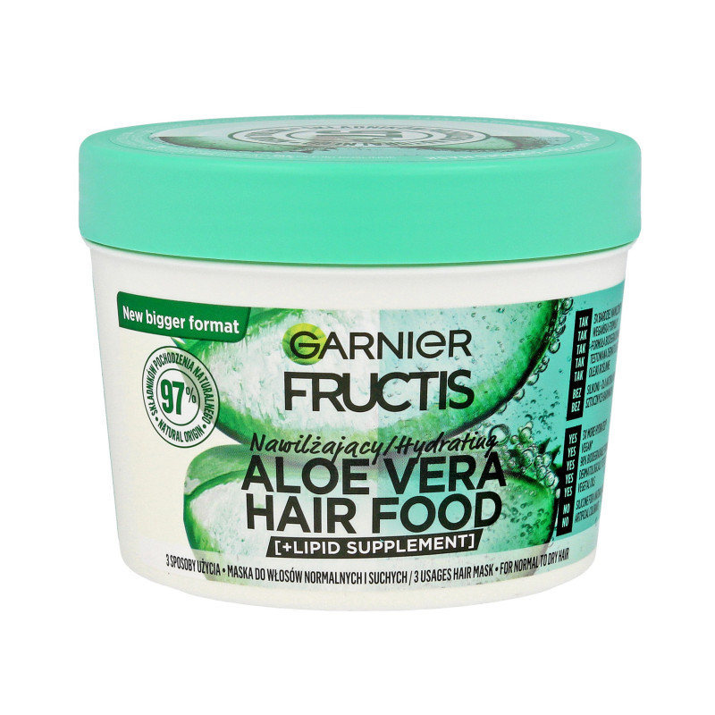 Fructis Hair Food Maska nawilżająca do włosów normalnych i suchych - Aloe Vera 400ml Fructis Hair Food Maska nawilżająca do włosów normalnych i suchych - Aloe Vera 400ml