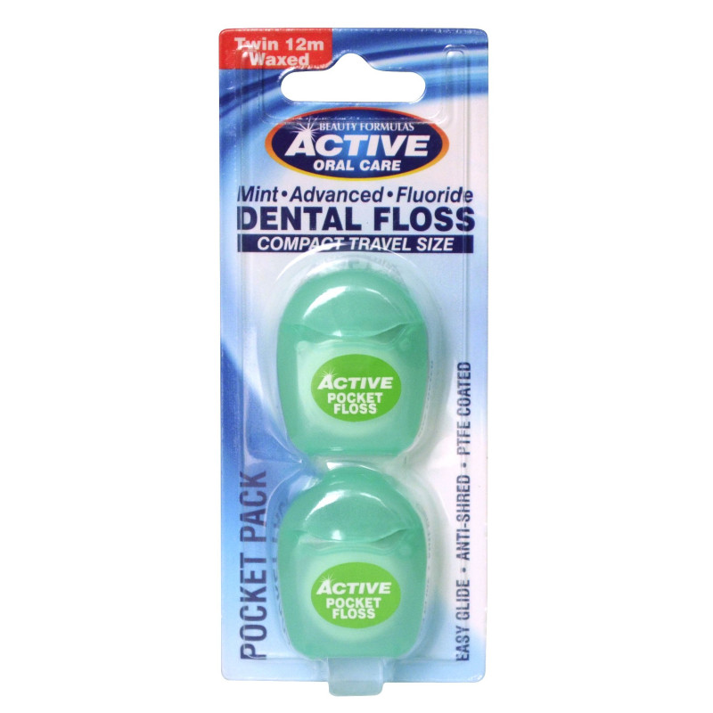 Beauty Formulas Active Oral Care Nić dentystyczna Travel Size  2 x 12m