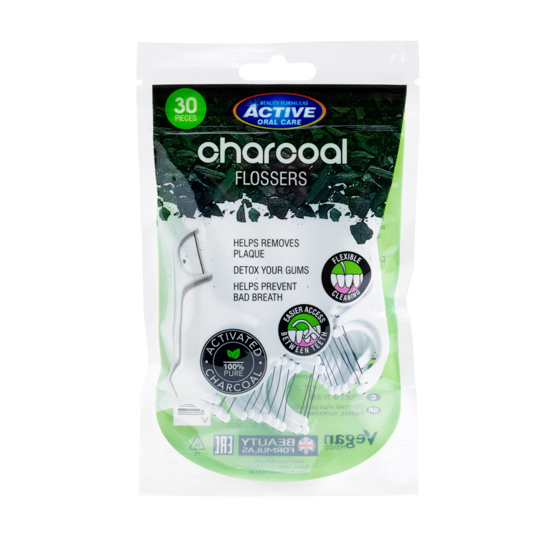 Beauty Formulas Active Oral Care Nicio-Wykałaczki z aktywnym węglem 1op.-30szt Beauty Formulas Active Oral Care Nicio-Wykałaczki z aktywnym węglem 1op.-30szt