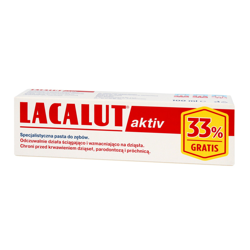 Lacalut Pasta do zębów Activ paradontoza 75ml + 33% gratis Lacalut Pasta do zębów Activ paradontoza 75ml + 33% gratis