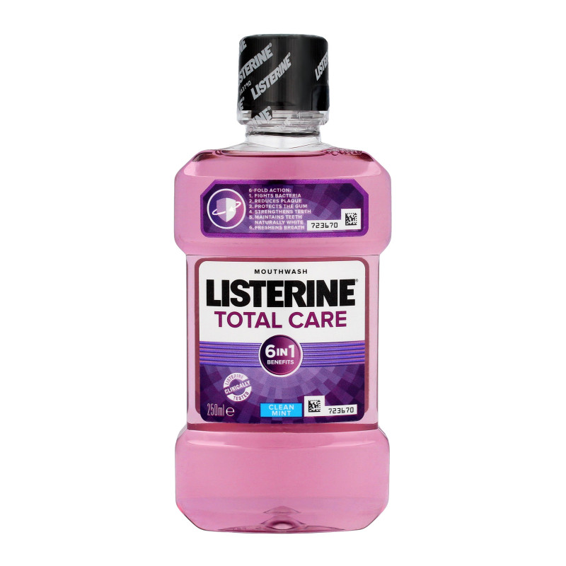 Listerine Total Care Płyn do płukania jamy ustnej 6w1 - Clean Mint 250ml Listerine Total Care Płyn do płukania jamy ustnej 6w1 - Clean Mint 250ml