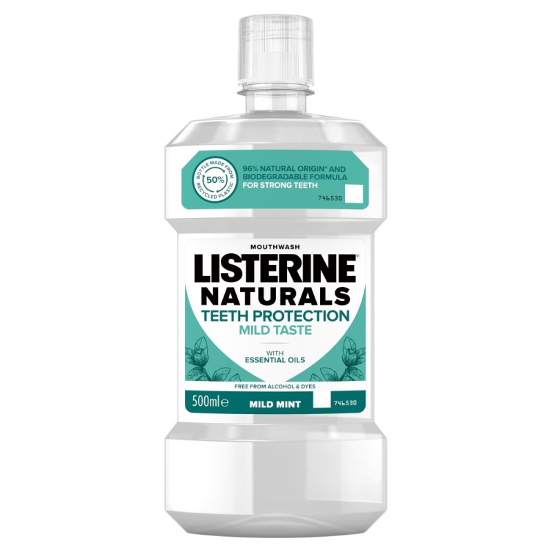 Listerine Naturals Płyn do płukania jamy ustnej Ochrona Zębów - Mild Mint 500ml