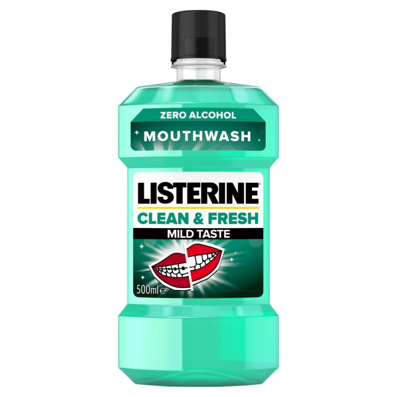 Listerine Clean & Fresh Płyn do płukania jamy ustnej Mild Taste 500ml Listerine Clean & Fresh Płyn do płukania jamy ustnej Mild Taste 500ml
