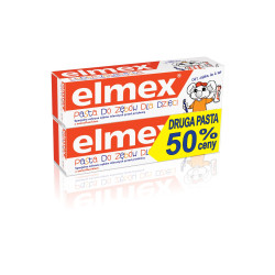 Elmex Pasta do zębów Dla Dzieci 0 do 6 lat + druga 50%  50mlx2