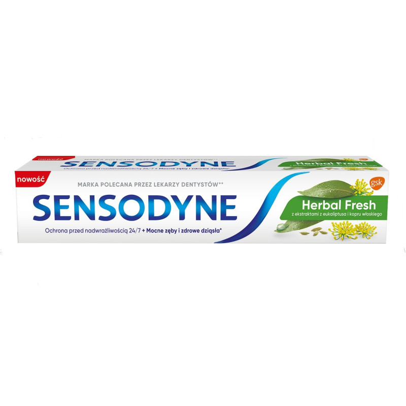 GSK Sensodyne Pasta do zębów Herbal Fresh 75ml GSK Sensodyne Pasta do zębów Herbal Fresh 75ml