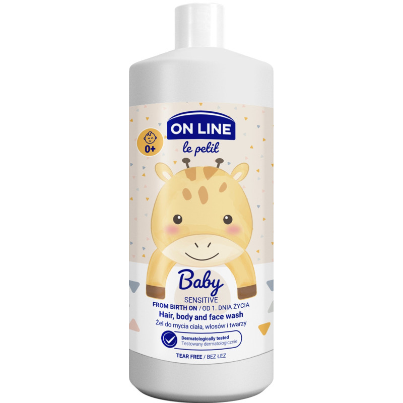 ON LINE Le Petit Baby Żel 3w1 do mycia ciała, włosów i twarzy - Łagodny 850 ml
