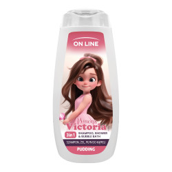 ON LINE KIDS Princess Victoria 3w1 Szampon, żel, płyn do kąpieli - Pudding 400 ml