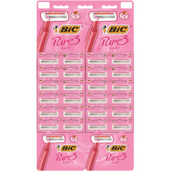 Bic Maszynka do golenia Pure 3 Lady różowa - karta 24szt