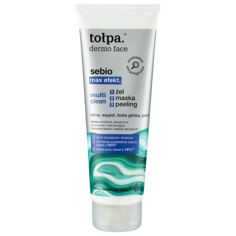 TOŁPA Dermo Face Sebio Max Multi Clean żel-peeling-maska 100 ml