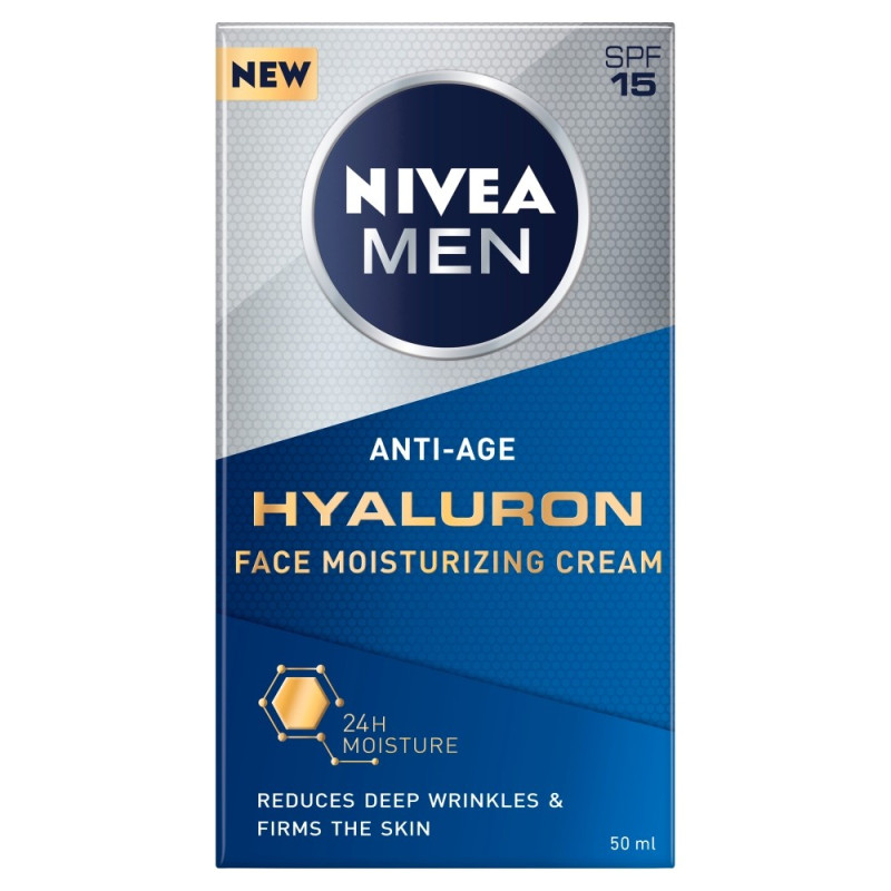 NIVEA MEN Krem przeciwzmarszczkowy Anti-Age Hyaluron SPF15  50ml