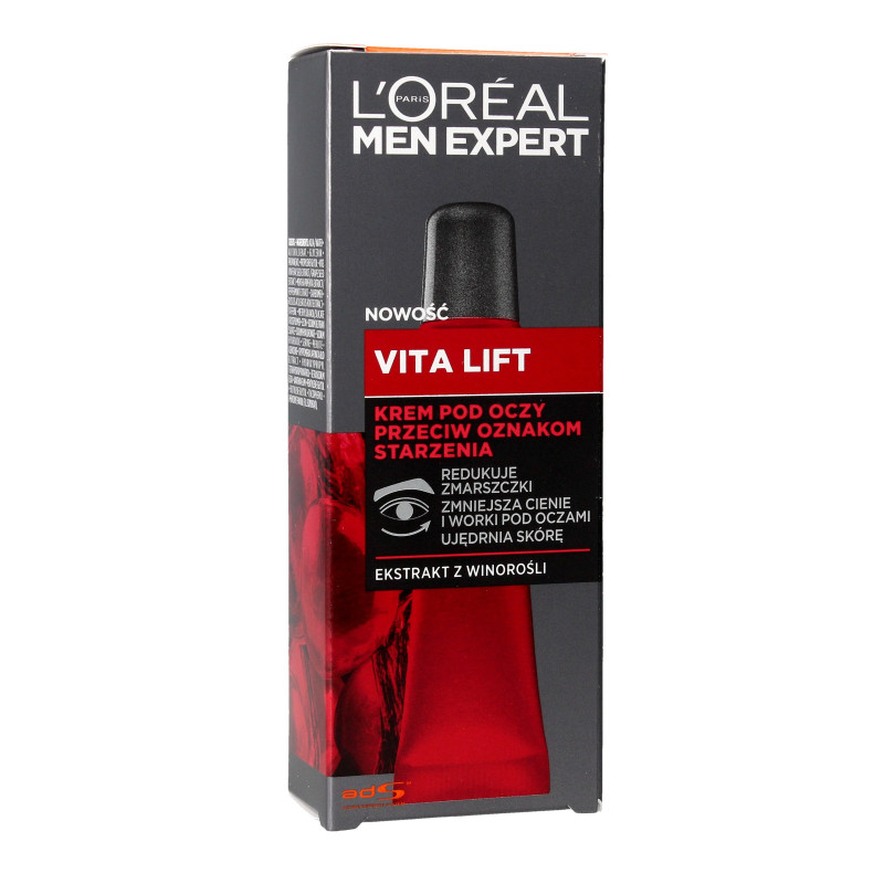 Loreal Men Expert Vita Lift Krem pod oczy przeciw oznakom starzenia 15ml Loreal Men Expert Vita Lift Krem pod oczy przeciw oznakom starzenia 15ml
