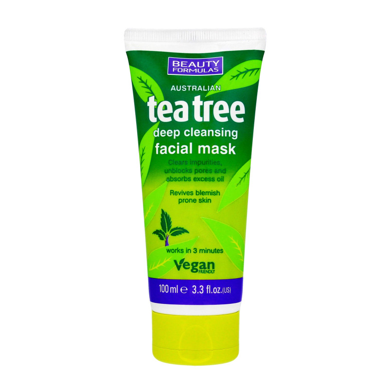 Beauty Formulas Tea Tree Maska glinkowa głęboko oczyszczająca 100ml Beauty Formulas Tea Tree Maska glinkowa głęboko oczyszczająca 100ml