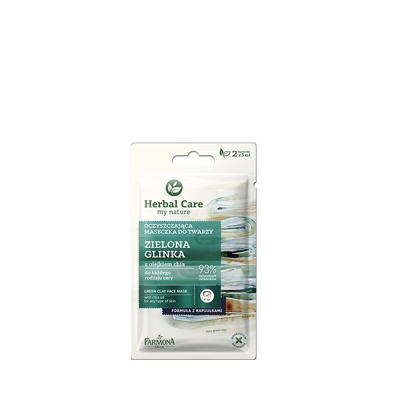 Farmona Herbal Care Maseczka oczyszczająca do twarzy Zielona Glinka  2 x 5ml